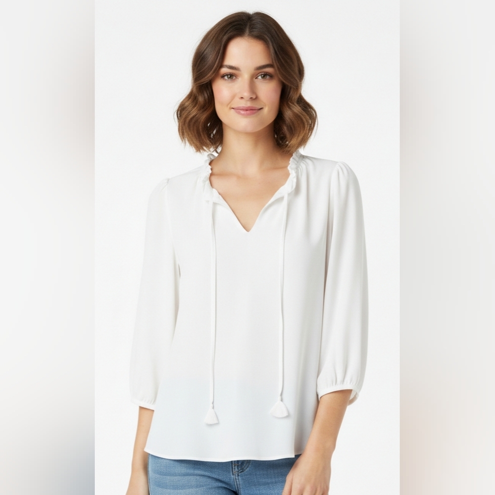 Gibson Latimer White Blouse Size S
